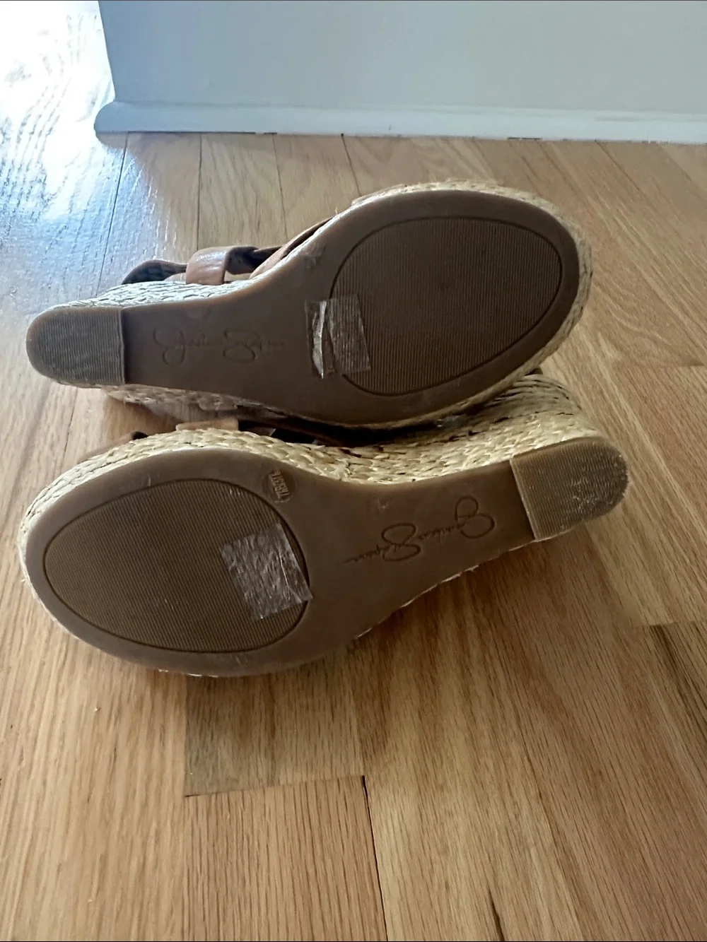 Jessica Simpson Chestnut Braided Espadrille Wedge Sandals